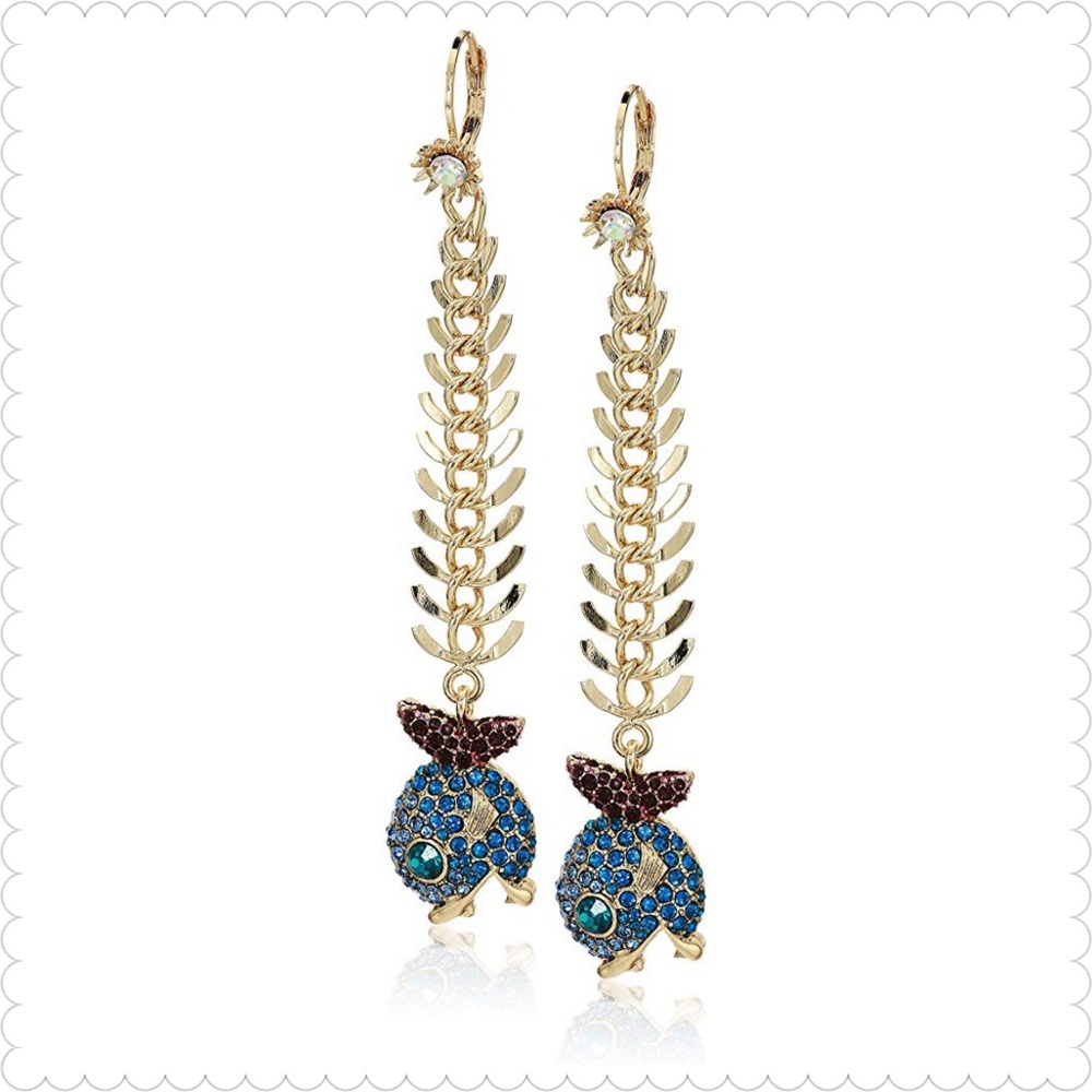 Betsey Johnson Fish Drop Earrings